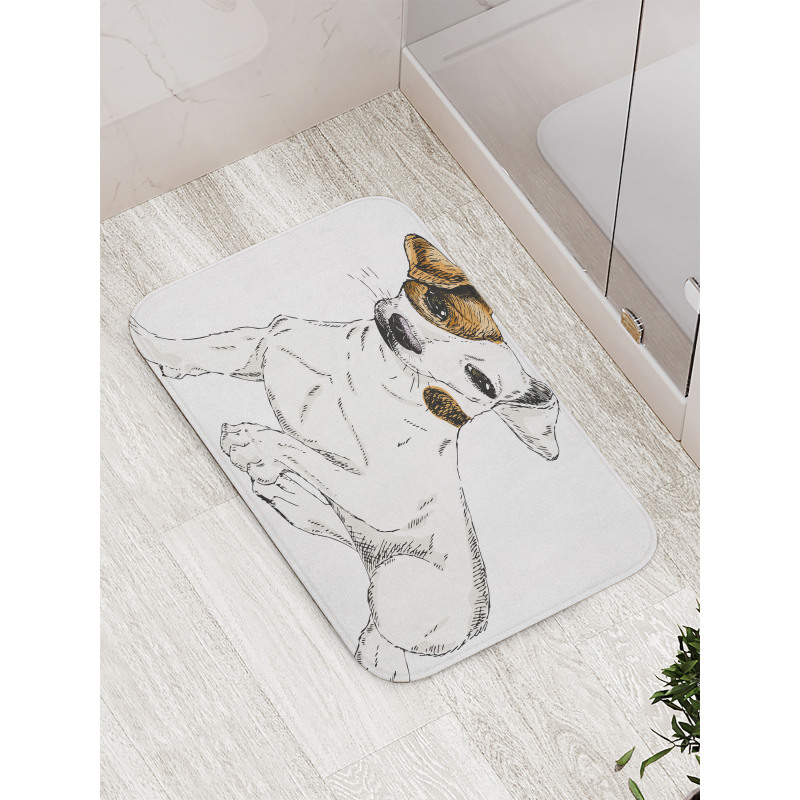 Graphic Puppy Portrait Bath Mat