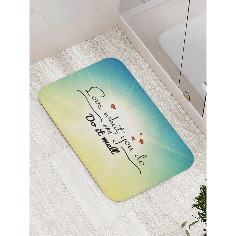 Hearts and Powerful Message Bath Mat