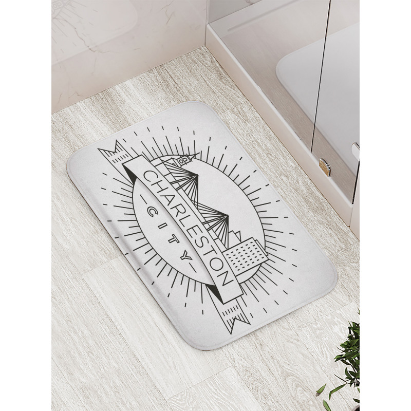 Minimal City Skyline Bath Mat