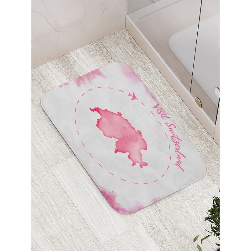 Monochrome Map Design Bath Mat