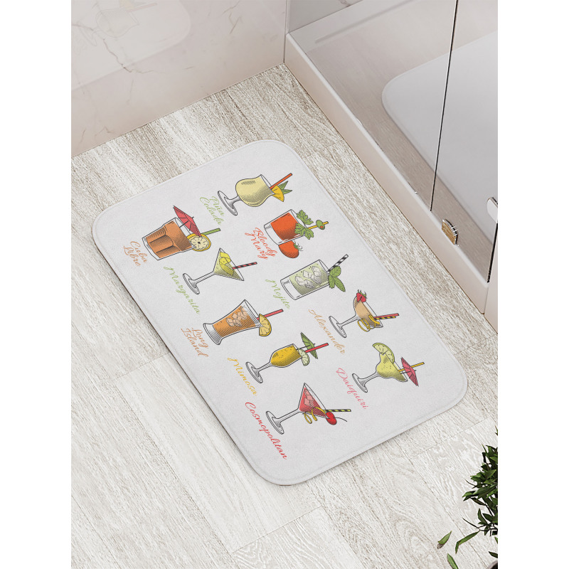 Famous Cocktails Bath Mat