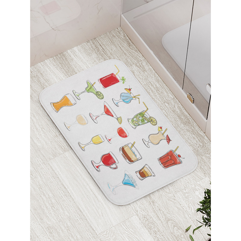 Alcoholic Drinks Art Bath Mat