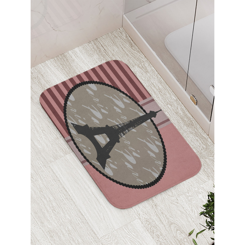 Vintage Eiffel Silhouette Bath Mat