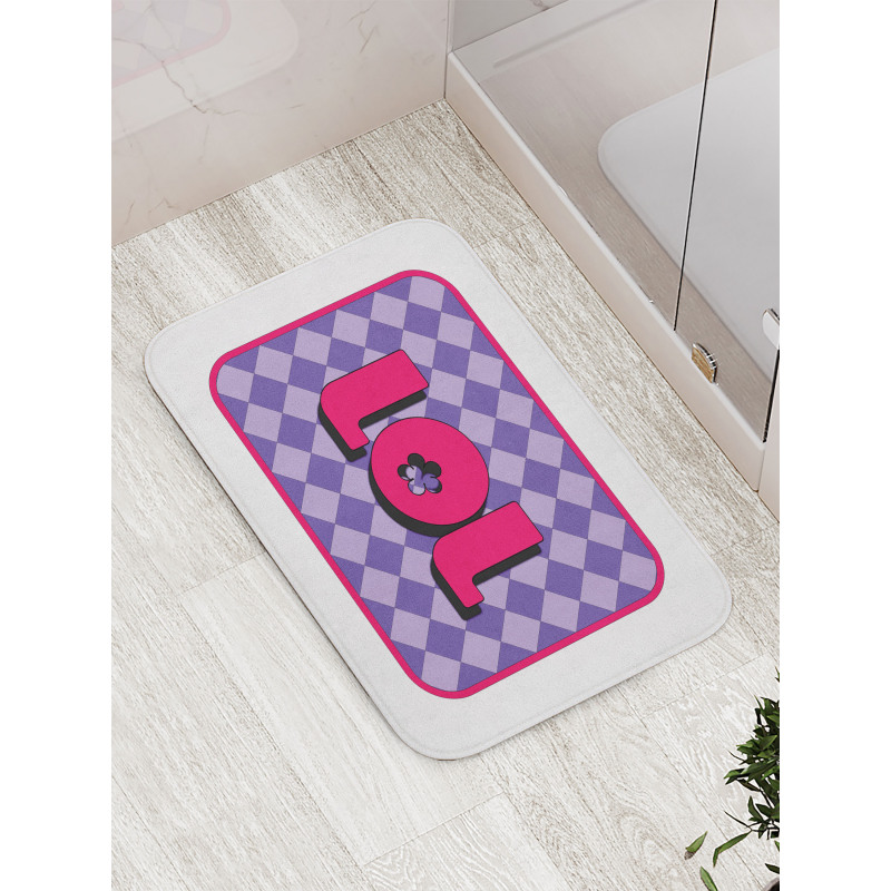 Laugh out Loud Checkered Bath Mat