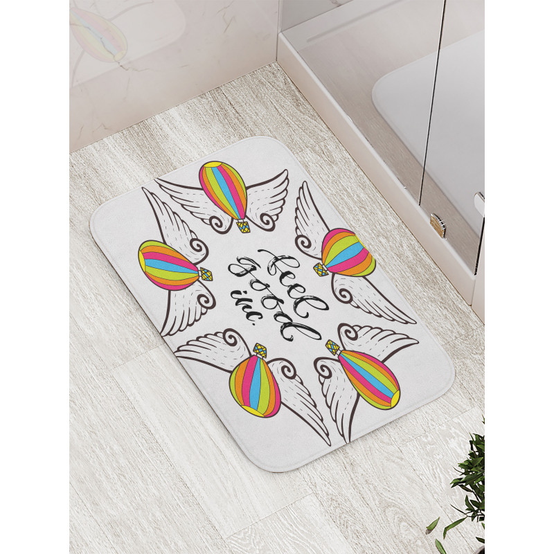 Phrase with the Balloons Bath Mat