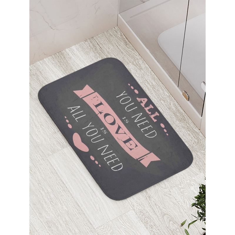 Drawn Letters Chalkboard Bath Mat