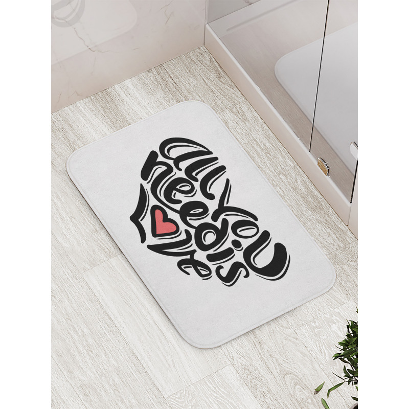 Hand-written Little Heart Bath Mat