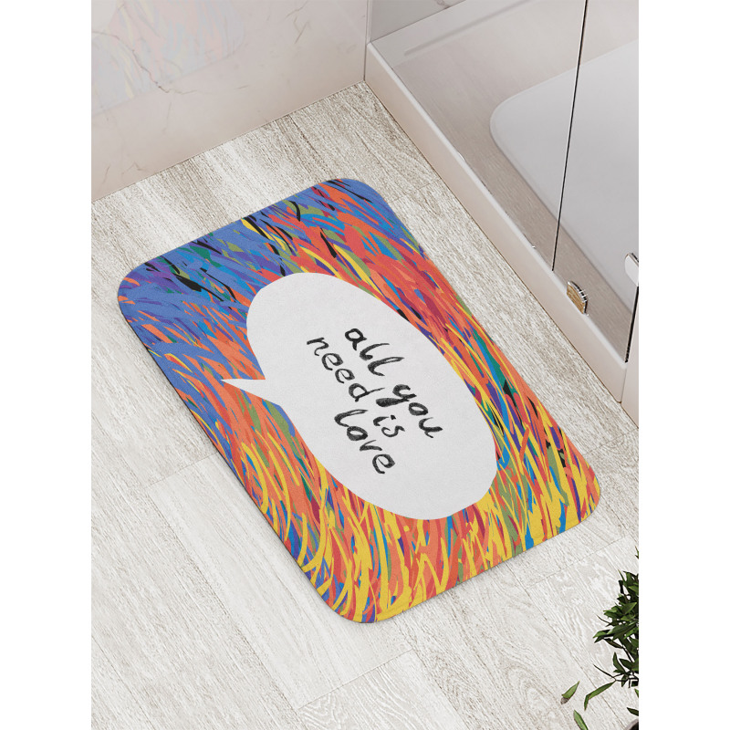 Watercolored Speech Bubble Bath Mat