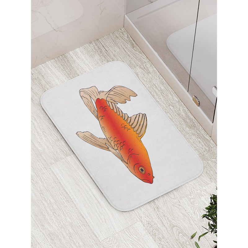 Ink Drawing Cartoon Style Bath Mat