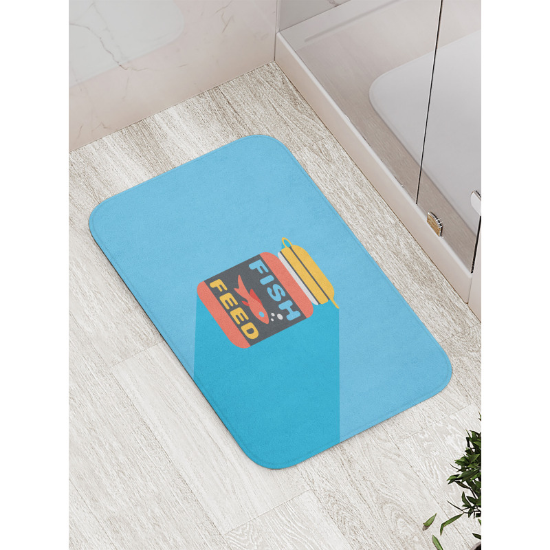 Pet Fish Feed Flat Bath Mat