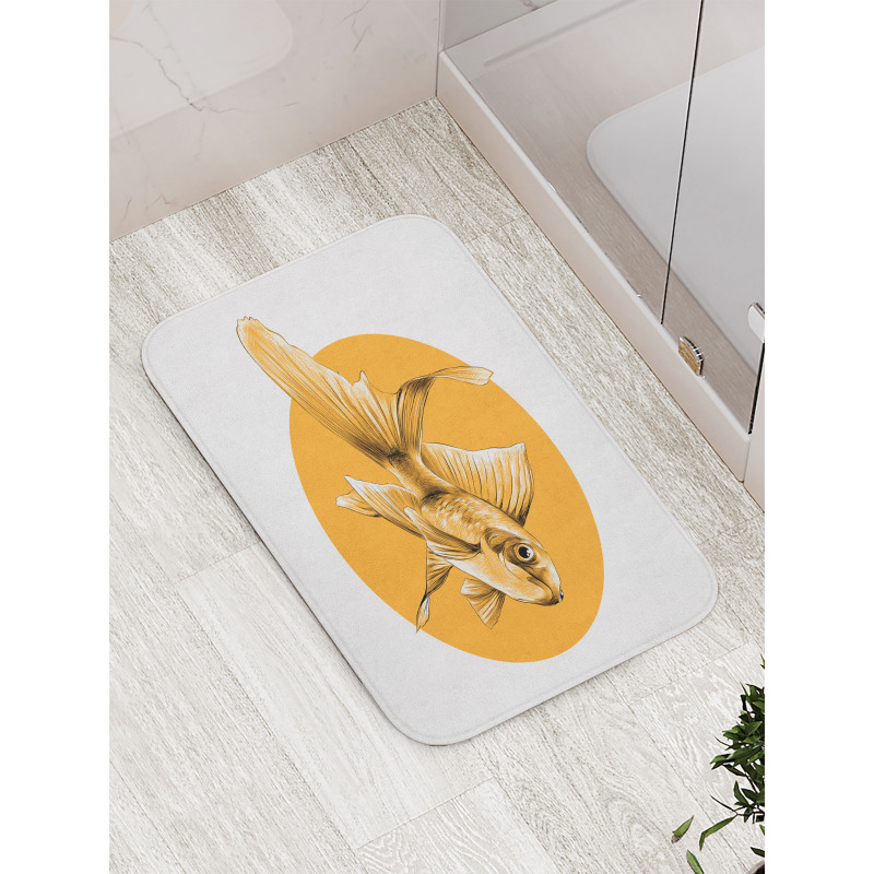 Sketchy Graphic Orange Dot Bath Mat