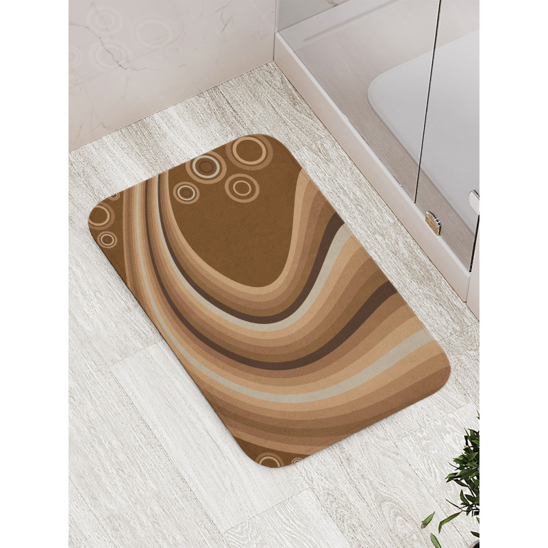 Abstract Wavy Lines Retro Bath Mat