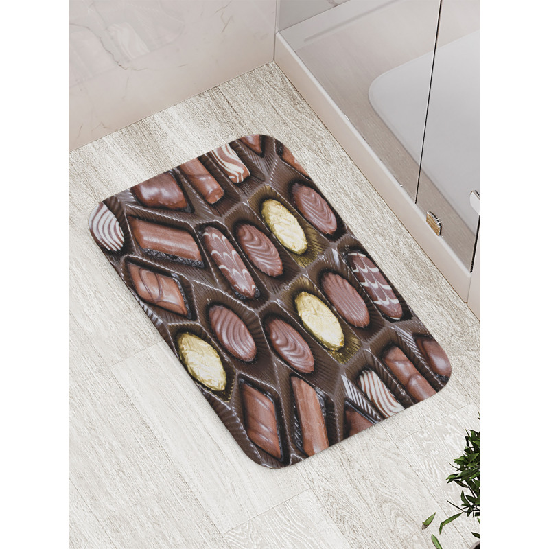 Yum Chocolate Box Image Bath Mat