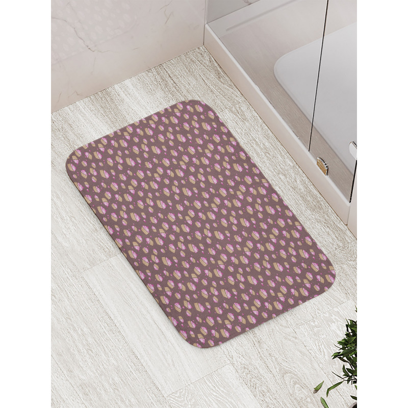 Pink Cupcakes and Hearts Bath Mat