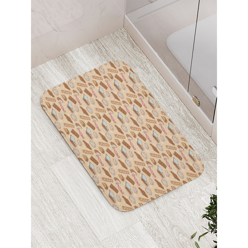 Sweets Candy Bars Vintage Bath Mat