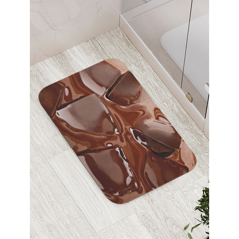 Melting Chocolate Pieces Bath Mat