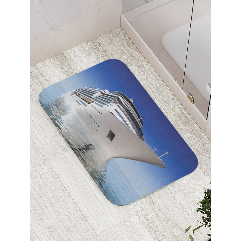 White Ship on the Water Bath Mat