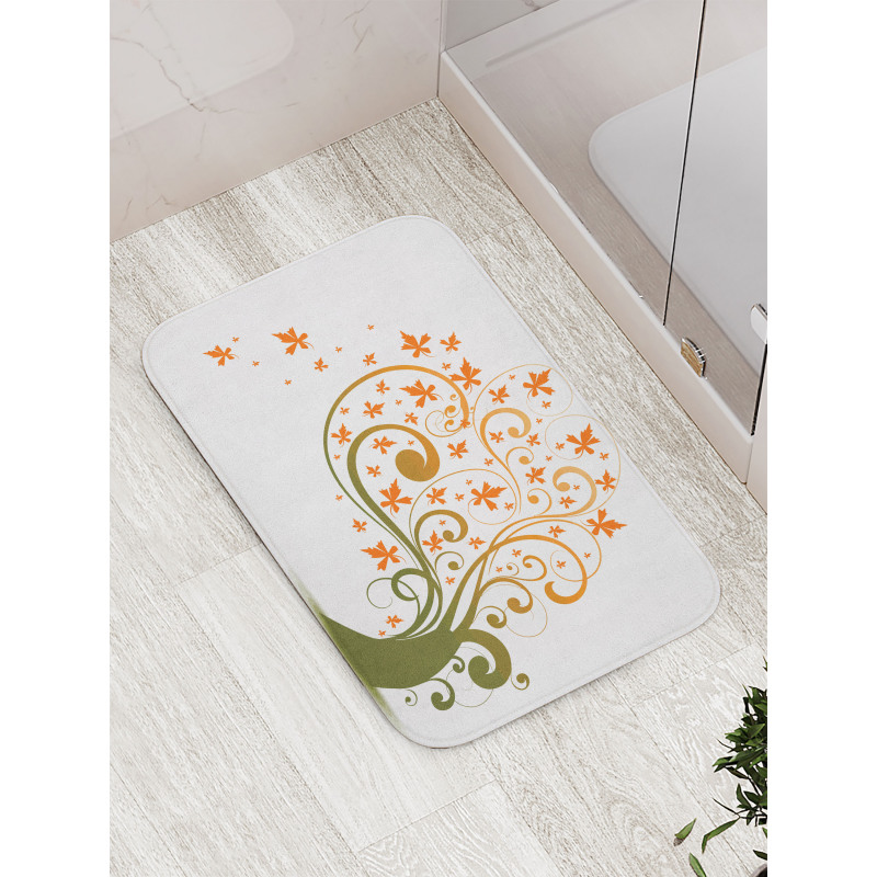 Abstract Autumn Tree Ornament Bath Mat