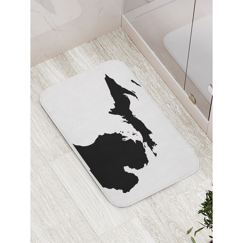 Abstract Black Silhouette Bath Mat