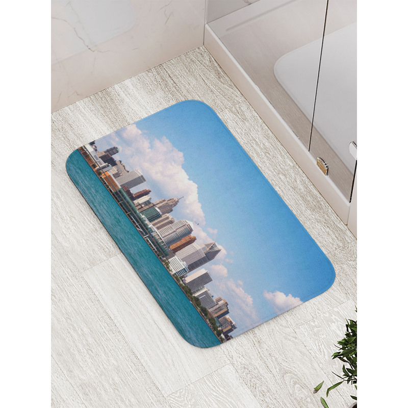 Downtown Detroit Skyline Bath Mat