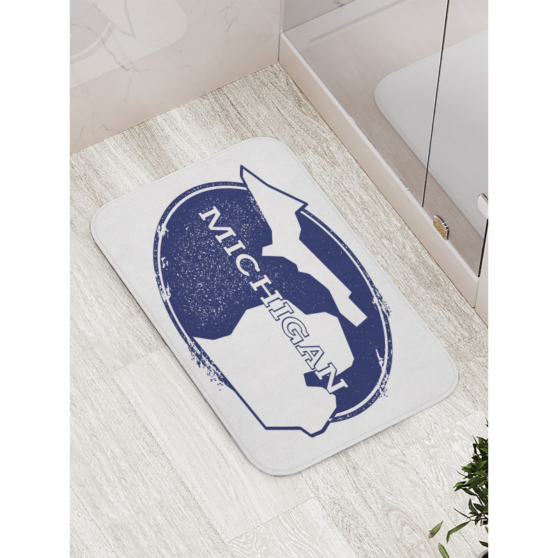 Grunge Rubber Stamp USA Bath Mat