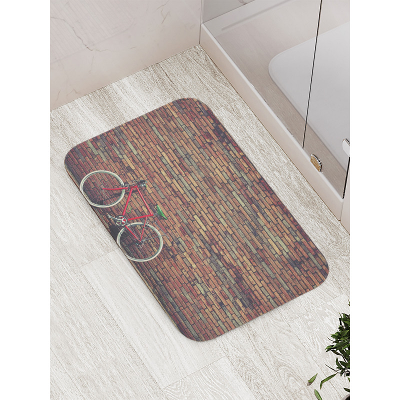 Retro Bicycle Roadside Bath Mat