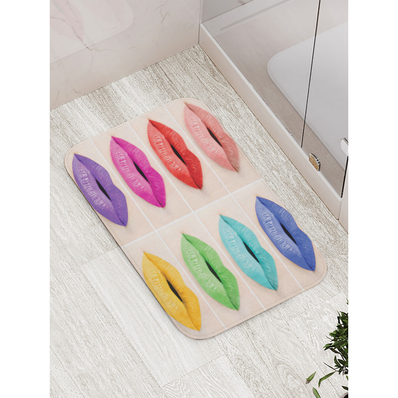 Several Color Lips Palette Bath Mat