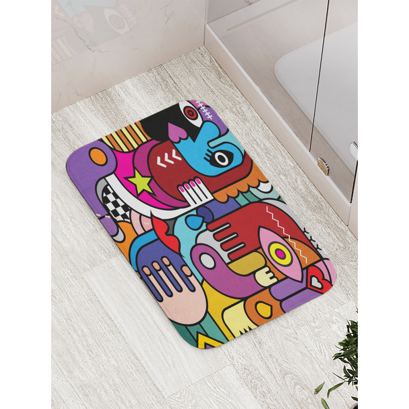 Abstract Complex Shapes Bath Mat