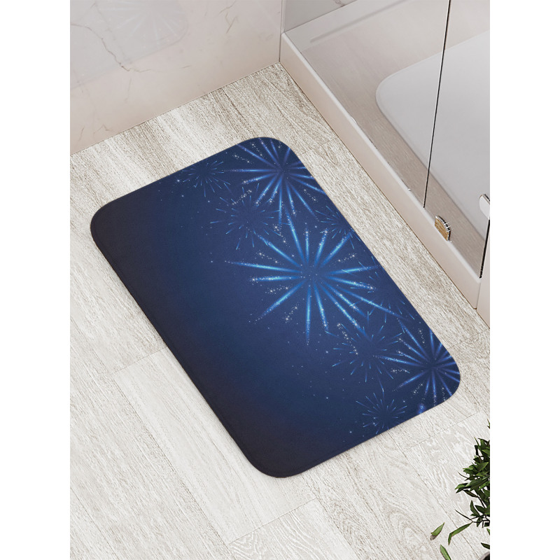 Fireworks at Night Sky Bath Mat