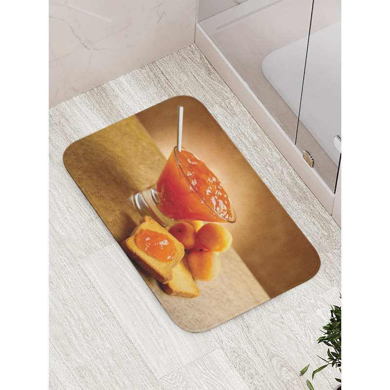 Juicy Apricot Jam and Bread Bath Mat