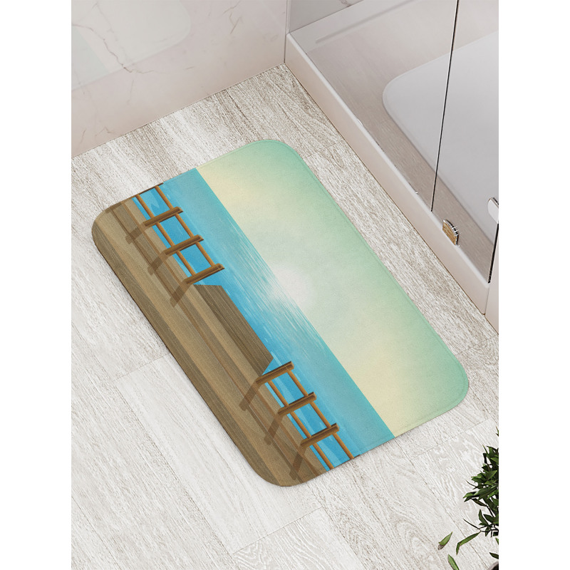 Doodle Landsape Port and Sea Bath Mat