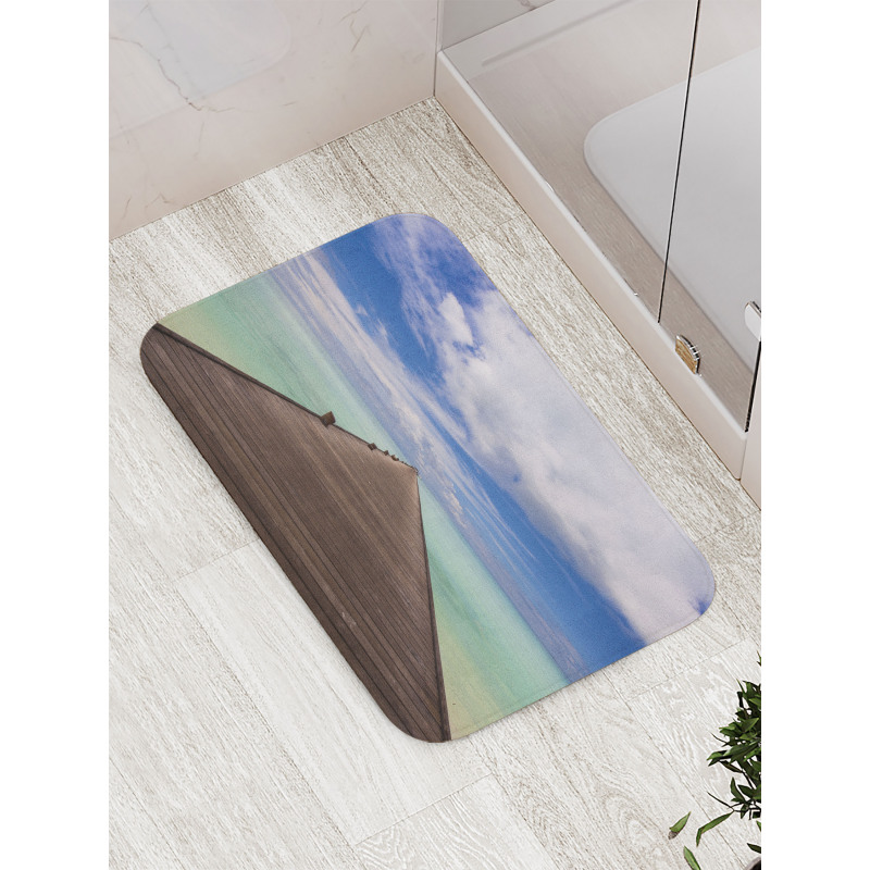 Peaceful View Long Jetty Ocean Bath Mat