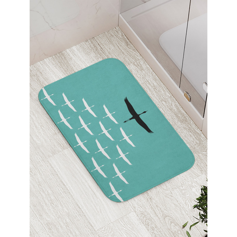 Muster of Birds Silhouettes Bath Mat