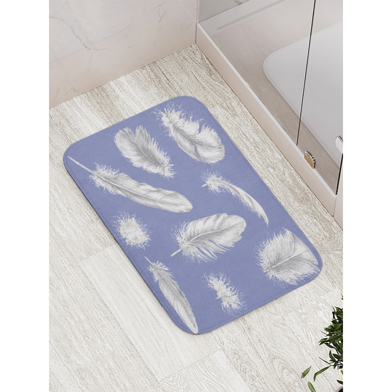 Fluffy Greyscale Elements Bath Mat