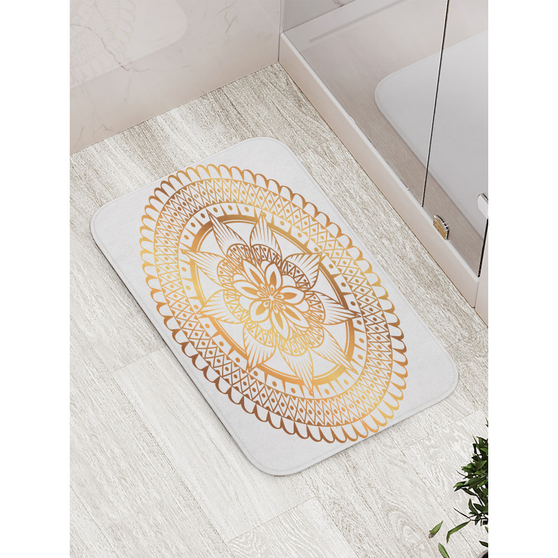 Circular Floral Art Therapy Bath Mat