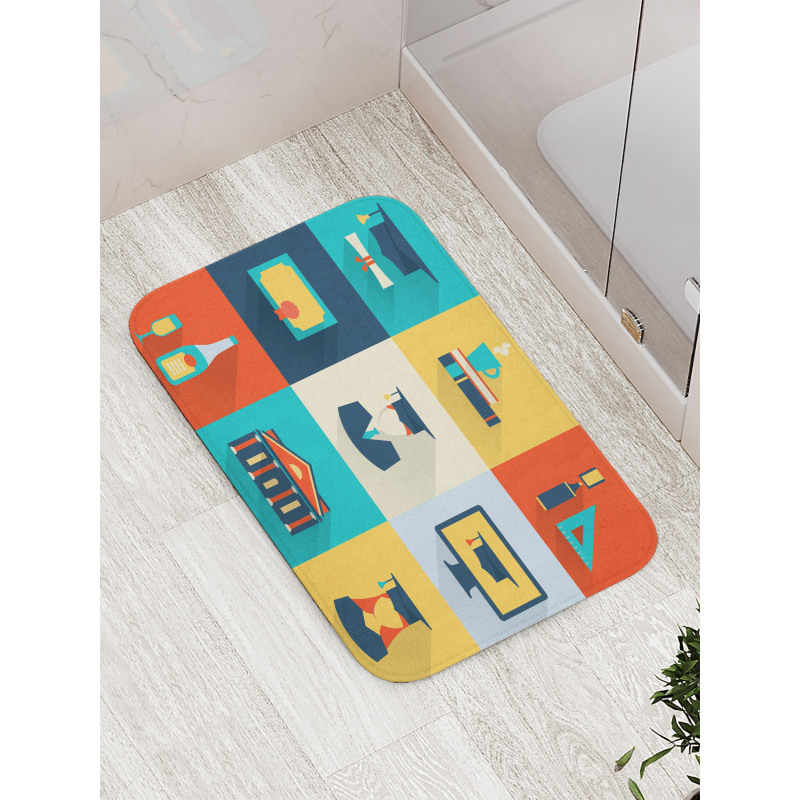 Colorful Squares Concept Bath Mat