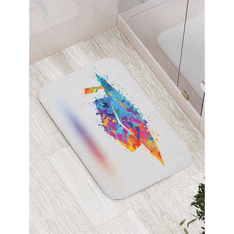 Colorful Cap Paint Blots Bath Mat