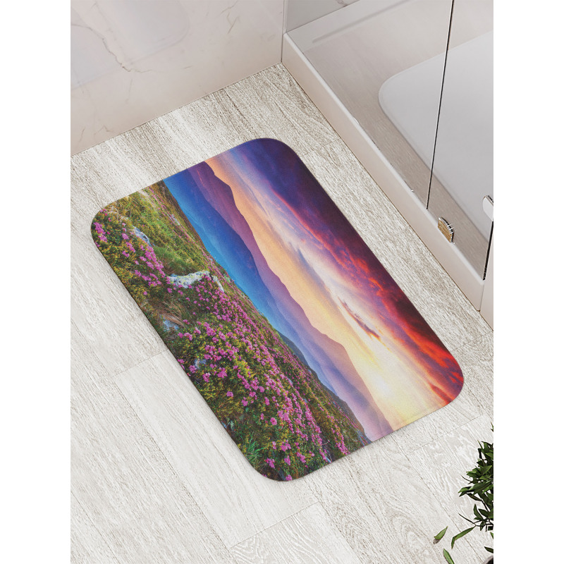 Summer Day Floral Panorama Bath Mat