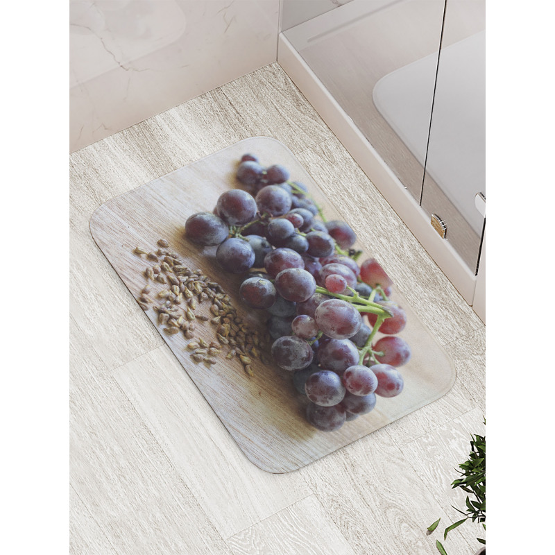 Fruits and Seeds on a Table Bath Mat