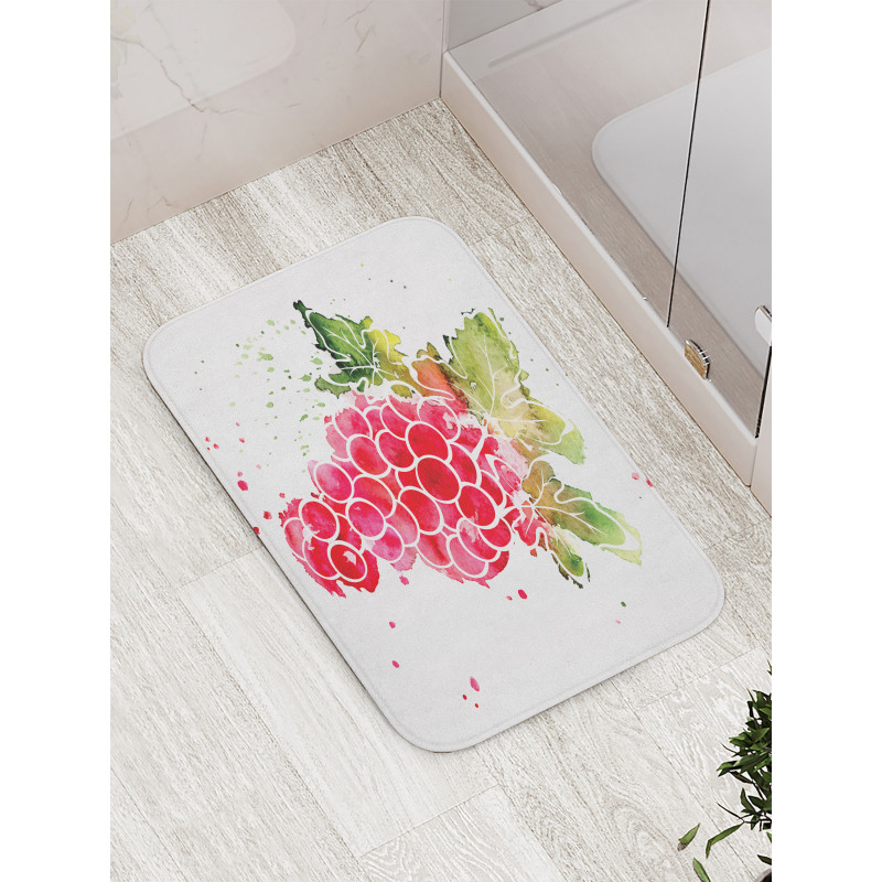 Splashed Watercolor Fruits Bath Mat