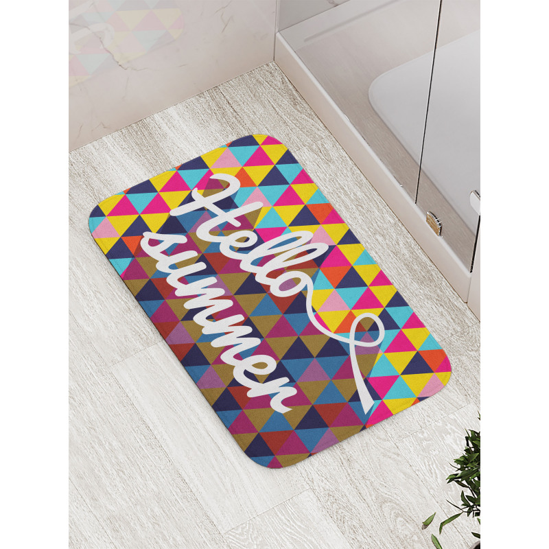 Retro Triangles Hello Summer Bath Mat