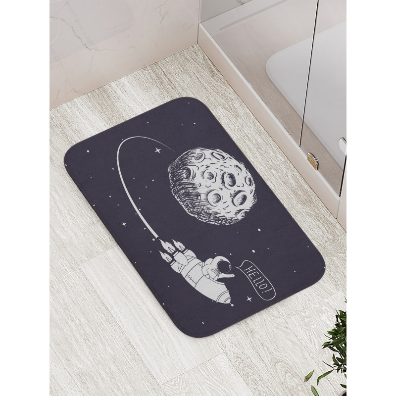 Hello Moon Astronaut Rocket Bath Mat