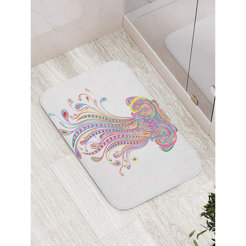 Doodle Abstract Colorful Bath Mat