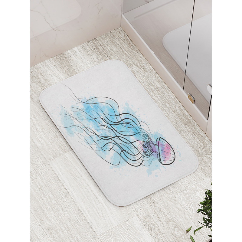 Outline Curly Tentacles Bath Mat