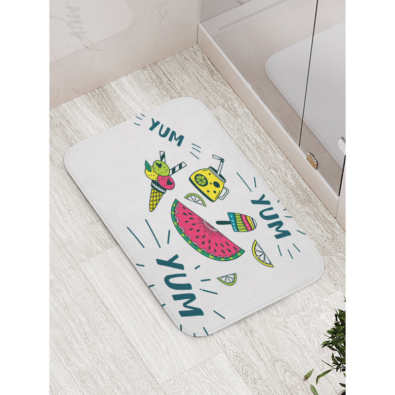 Summer Tastes and Lettering Bath Mat