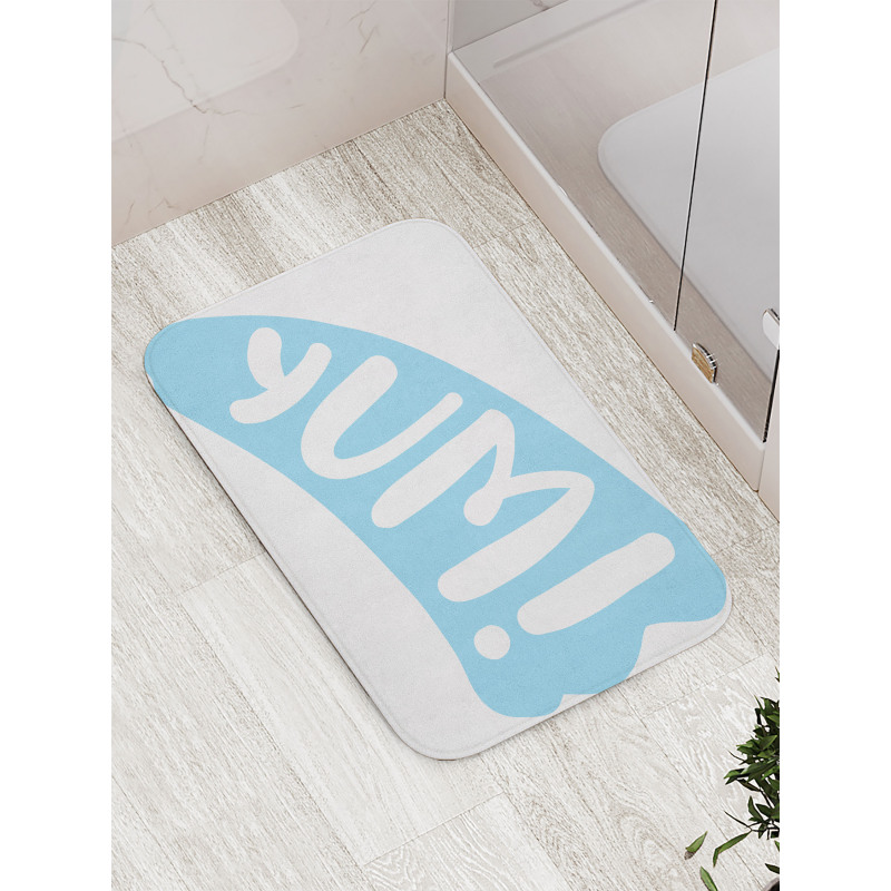 Simplistic Wording on Strokes Bath Mat