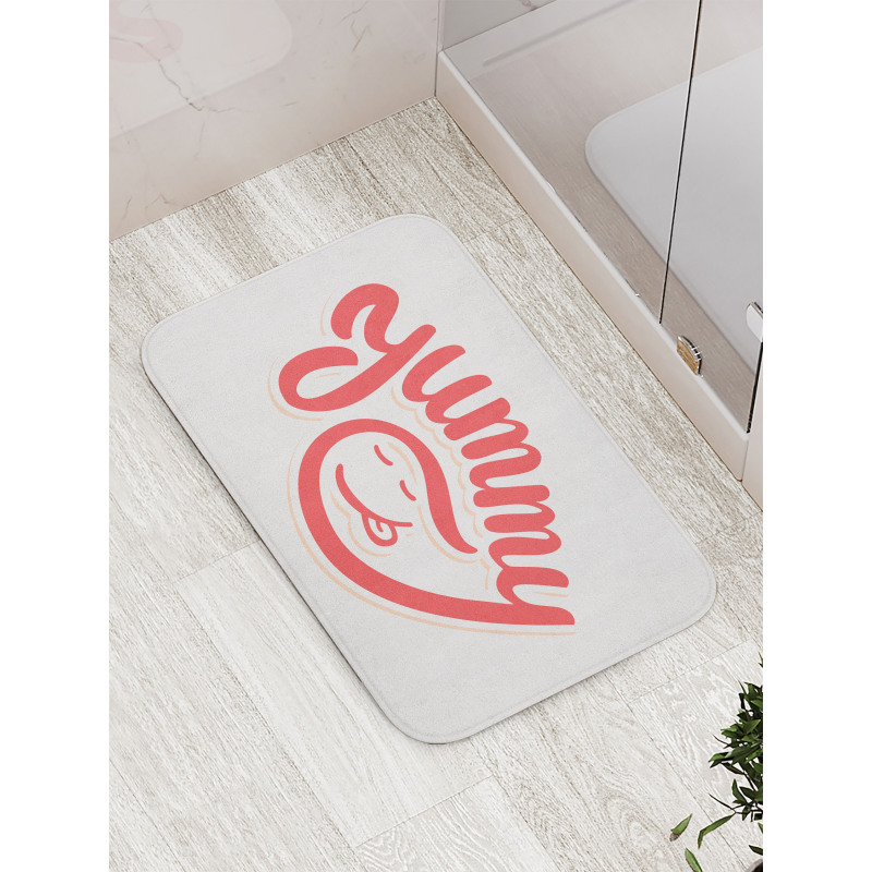 Simplistic Monotone Wording Bath Mat