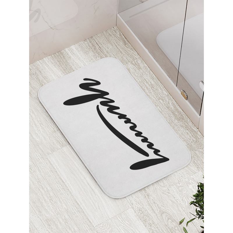 Monochrome Plain Typography Bath Mat