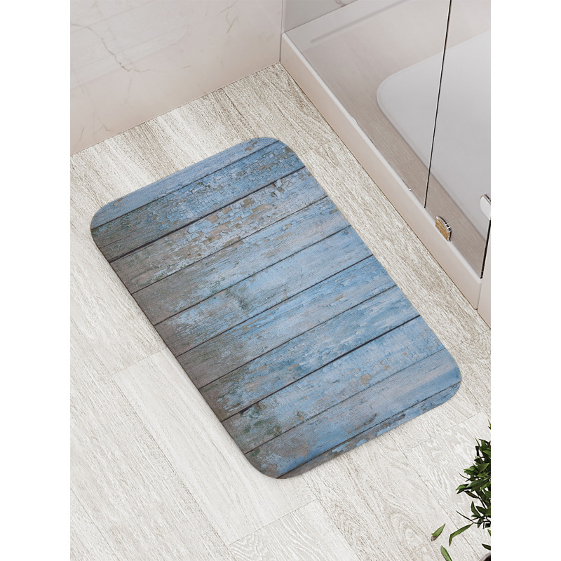 Grungy Painted Wooden Fence Bath Mat