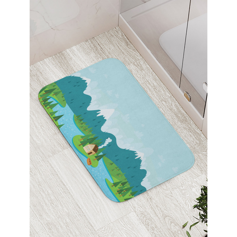 Rural Home Mountains Bath Mat